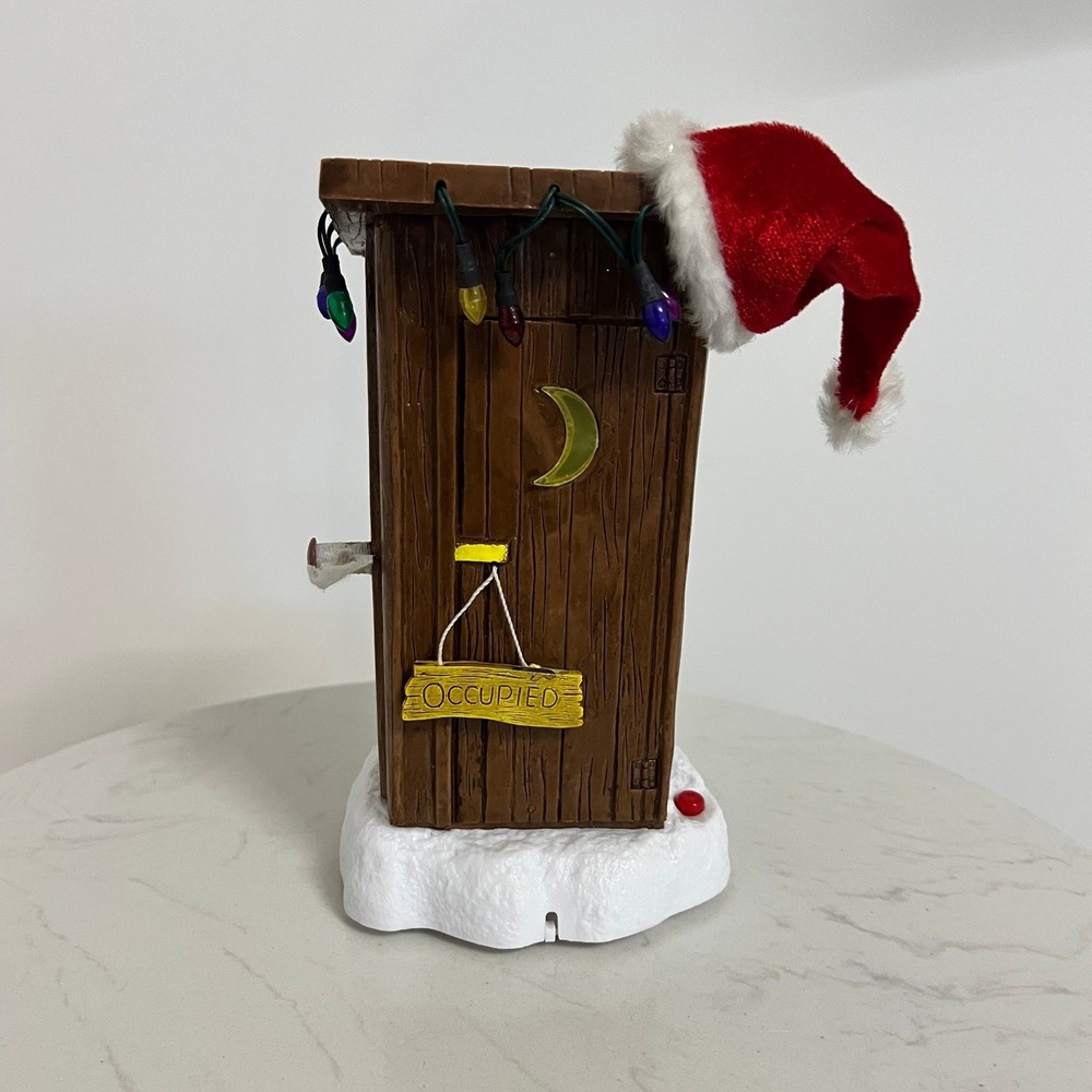 Gemmy Santa's Outhouse Bathroom‎ Animated Talking Farting Santa Tabletop Decor